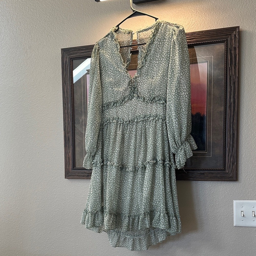 Floral Green Women's Dress